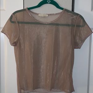 Shiny see through crop top